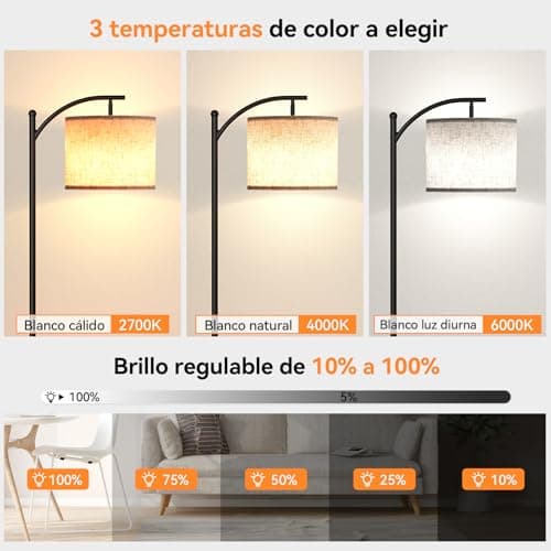 Thumbnail 1 de Lampara de Pie Salon LED Regulable 160cm 💡 con Control Remoto