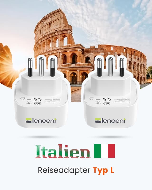 Detalle de LENCENT 2X Reiseadapter Typ-L 2500W