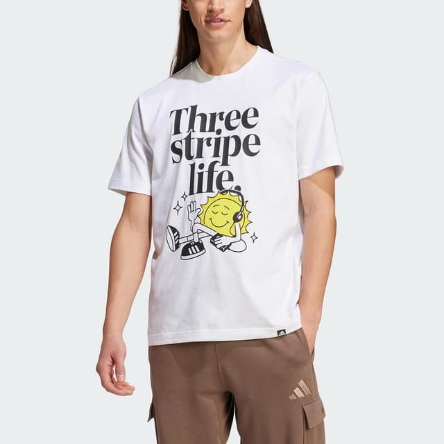 Detalle 2 de adidas Positivity Graphic tee camiseta blanca