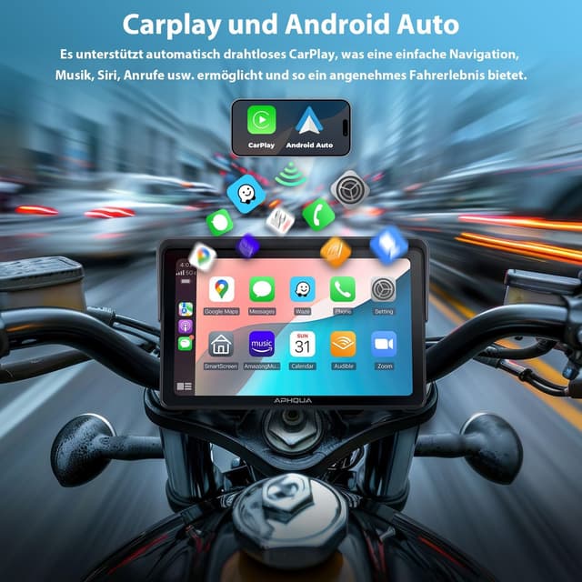 Thumbnail 1 de APHQUA CarPlay Display 7 Zoll Motorrad