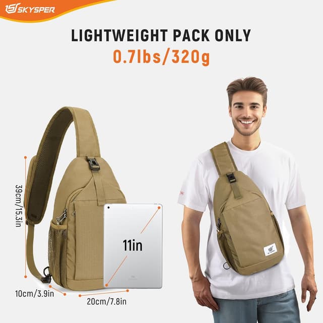 Detalle de SKYSPER Sling Bag RFID cross body recycled travel daypack