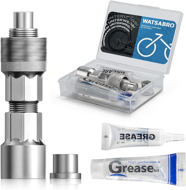 Detalle de WATSABRO Kurbelabzieher für Fahrrad mit 14-mm Schlüssel (für ISIS/Octalink/Quad-Square & Powerspline, inkl. Öl & Fett)