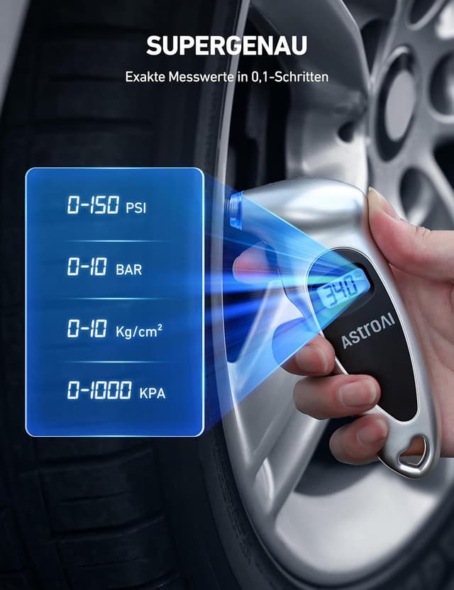 Thumbnail 1 de AstroAI Reifendruckprüfer 0–150 PSI