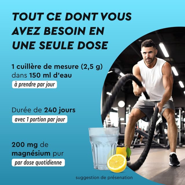 Detalle 2 de Complexe de magnésium poudre 600 g 🍋