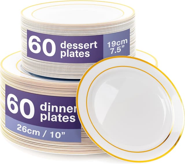 Imagen de MATANA 120 Assiettes réutilisables blanches 🍽 en OfertitasTOP