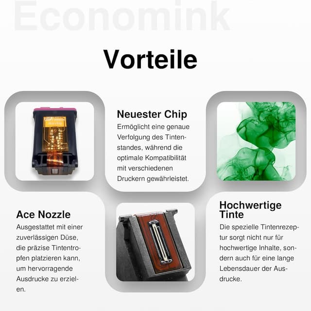 Thumbnail 4 de Economink 560 561 XL Patronen für Canon TS5350i TS7450i ⌚ 1 Schwarz, 1 Farbe