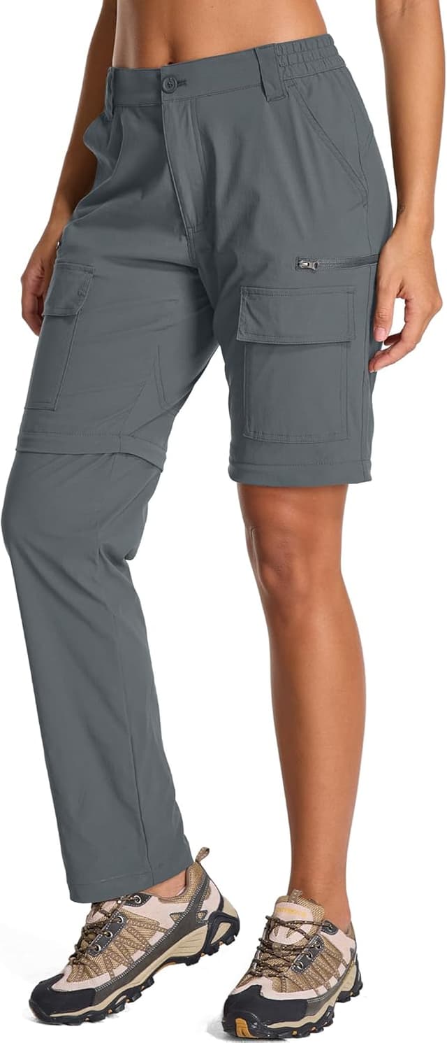 Detalle de Jogwits pantaloni da trekking da donna convertibili con zip-off, leggeri e ad asciugatura rapida