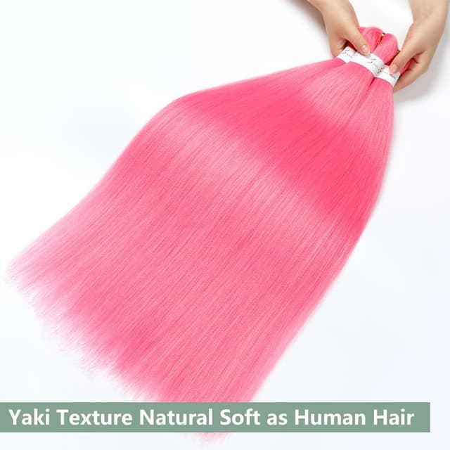 Detalle de Extension per trecce pre-tese YDDM Capelli per Treccine Africane, rosa (20 pollici, 3 pack) con accessori