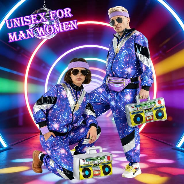 Thumbnail 5 de BITOYO Disfraz Años 80 Unisex Chándal Retro