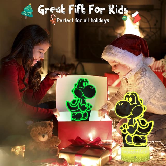 Thumbnail 5 de Eygerur Yoshi 16‑colour 3D night light for kids 🛋