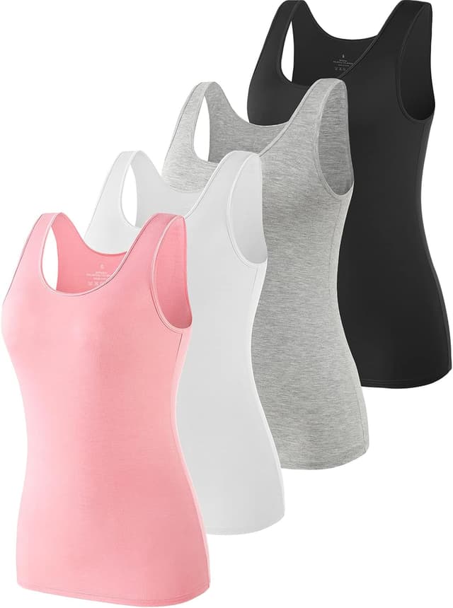 Detalle de Vislivin Elastische Tank Tops für Damen (3/4er Pack) aus Modal mit Spandex
