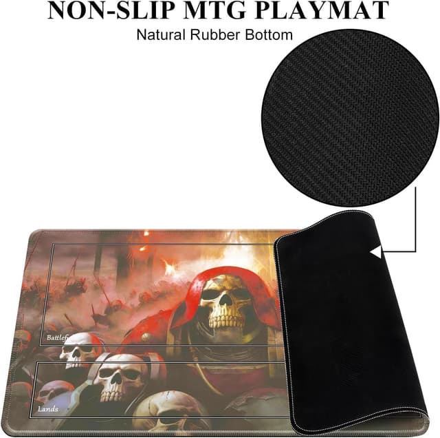 Detalle de MTG TCG tappetino da gioco 24” x 14” con bordi cuciti, stampa HD e custodia (Style 7)