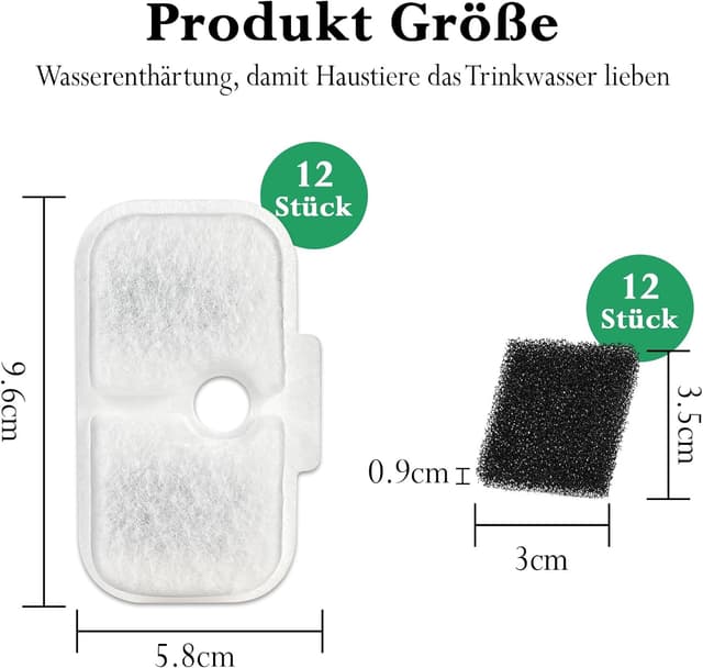 Detalle de Herboom 40 Stück Filter für Katzenbrunnen – Dockstream Trinkbrunnen Ersatzfilter PLWF005/PLWF115/PLWF105