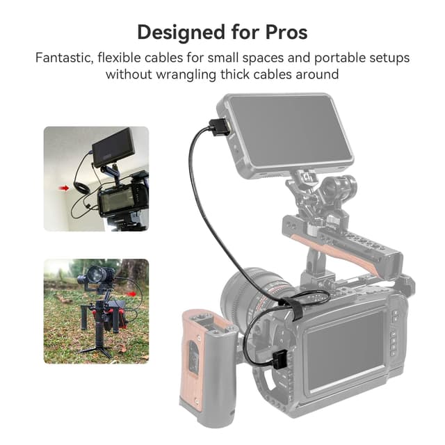 Detalle 2 de SMALLRIG 2956B HDMI 4K-Videokabel ultradünn (35 cm), High-Speed mit Ethernet & ARC