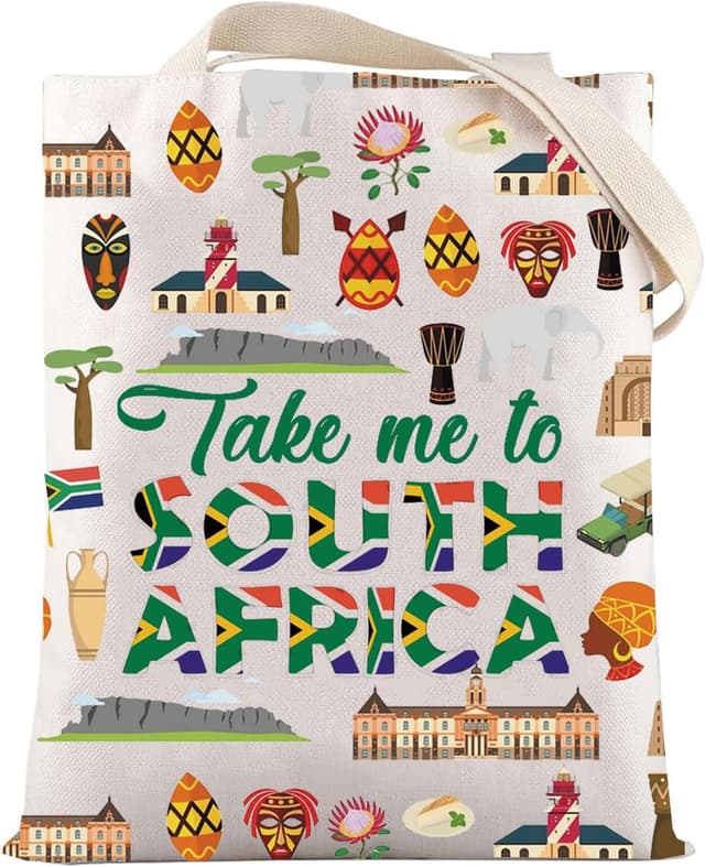 Thumbnail 6 de LEVLO South Africa Symbols Travel Cosmetic Bag (Cotton Canvas 23cm x 17cm) – Zip Pouch Makeup Bag