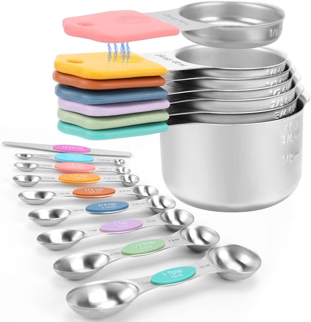 Detalle de Magnetic Measuring Cups and Spoons Set 16 🍴