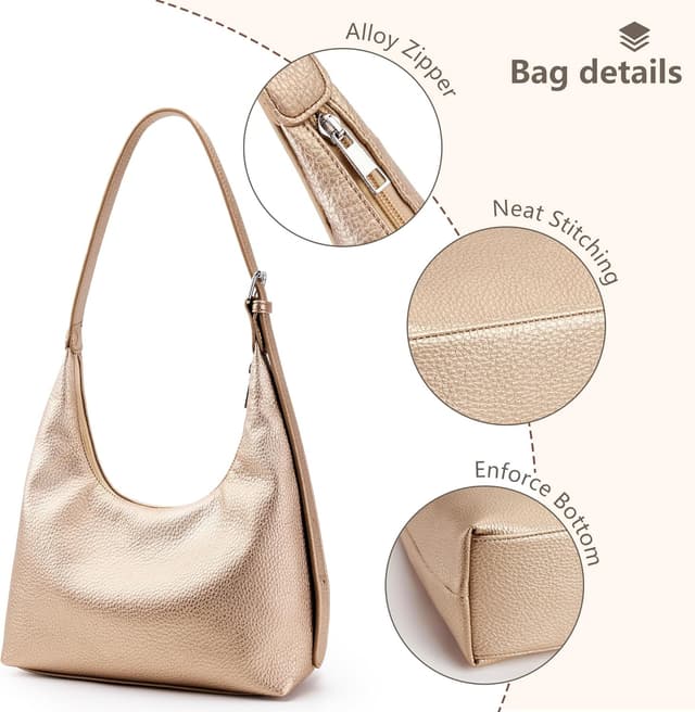Detalle de KALIDI Damen Handtasche Schultertasche PU Leder Tote Bag Vintage Hobo mit verstellbarem Gurt (26 x 18 x 10 cm)