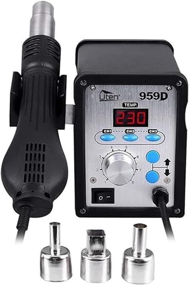 Detalle de Station de soudage numérique 959D 650 W (air chaud) avec affichage de la température et contrôle PID