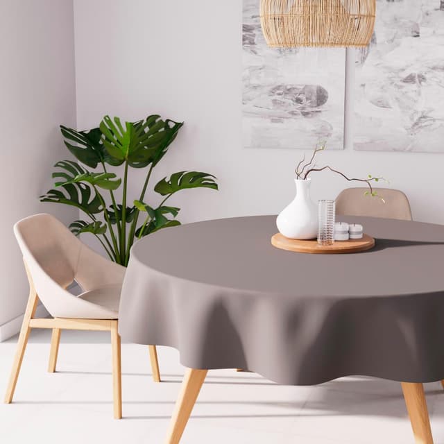 Detalle 2 de Nappe carrée anti-tâches Soleil d'ocre Alix en polyester noir 180x180 cm