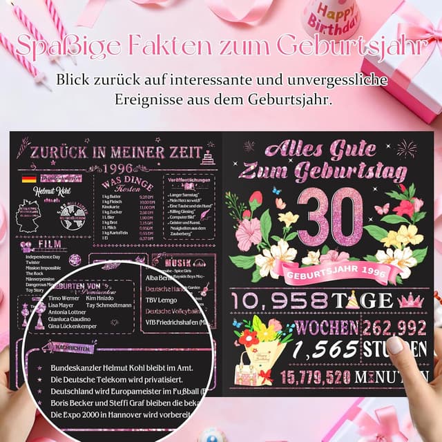 Detalle 2 de Geburtstagskarte 30 3D Pop up mit Umschlag