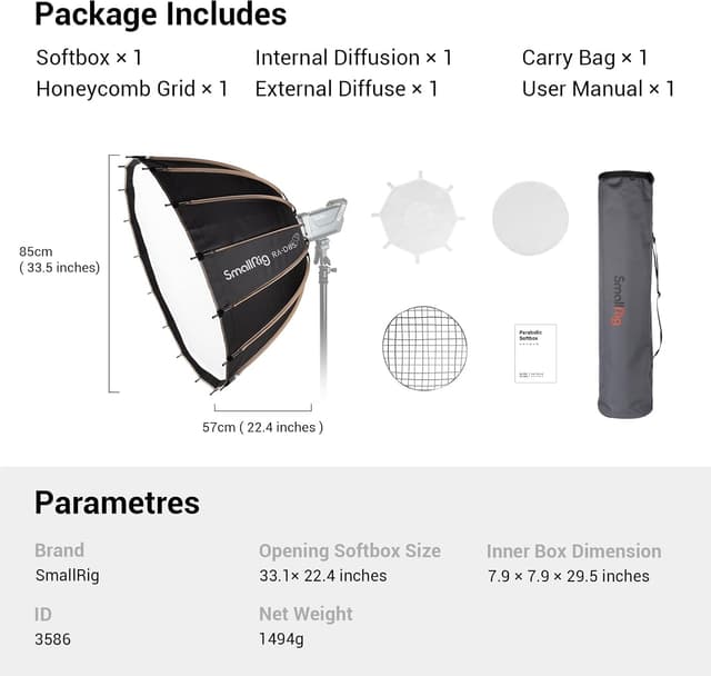 Thumbnail 6 de SMALLRIG RA-D85 85 cm Parabolic Softbox