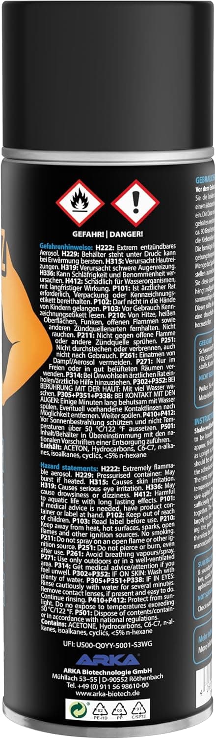 Detalle de KRAFTPROTZ Sprühkleber extra stark 500 ml – transparent, hitzebeständig bis +70 °C