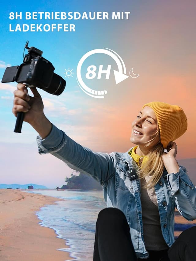 Detalle de SYNCO Wireless Lavalier Mikrofon G2(A2) Pro 2.4G Dual-Channel (Ansteckmikrofon) mit Ladegehäuse