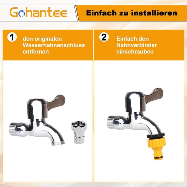 Detalle 2 de gohantee 9 Stück Schlauchverbinder Hahnverbinder 2-in-1 für 1/2 und 3/4 Zoll – Tap Connector Adapter