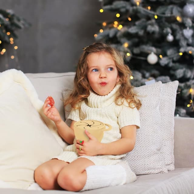 Thumbnail 6 de Vicloon Tazza per Spuntino 350 ml in silicone senza BPA, beige con coperchio anti-rovesciamento