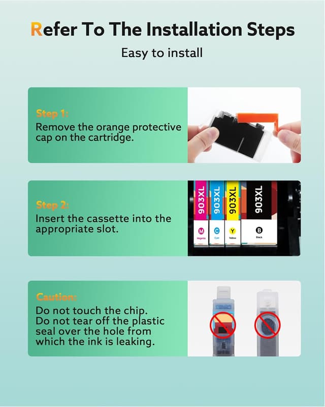 Thumbnail 6 de Set 4 cartucce 903 / 903XL ad alta resa compatibili per HP OfficeJet (Nero, Ciano, Magenta, Giallo)