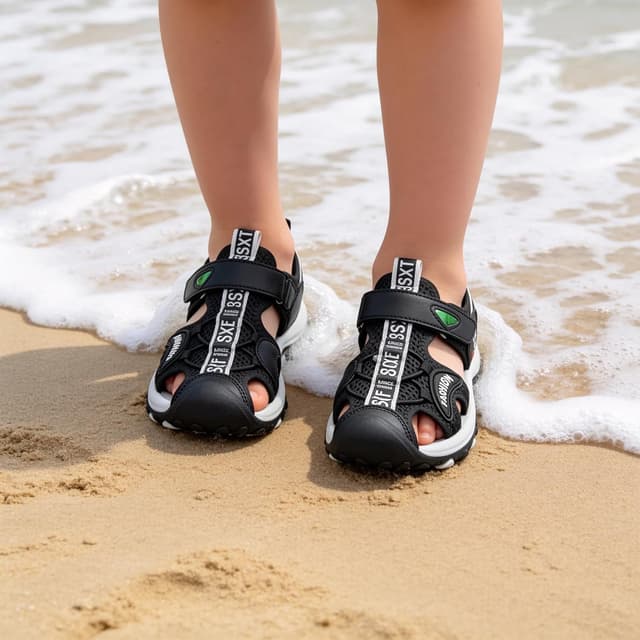 Detalle de SAGUARO geschlossene Sandalen für Kinder – atmungsaktiv, gepolstert und mit griffiger Gummisohle