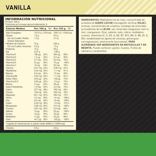 Thumbnail 8 de Optimum Nutrition Serious Mass vainilla 8 servicios