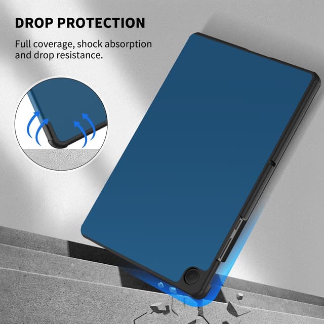 Detalle 2 de CACOE Ultradünne PU-Ledertasche für Samsung Galaxy Tab A11+ / A9+ 11 (2025) mit Standfunktion und Schutzfolie – Meeresblau