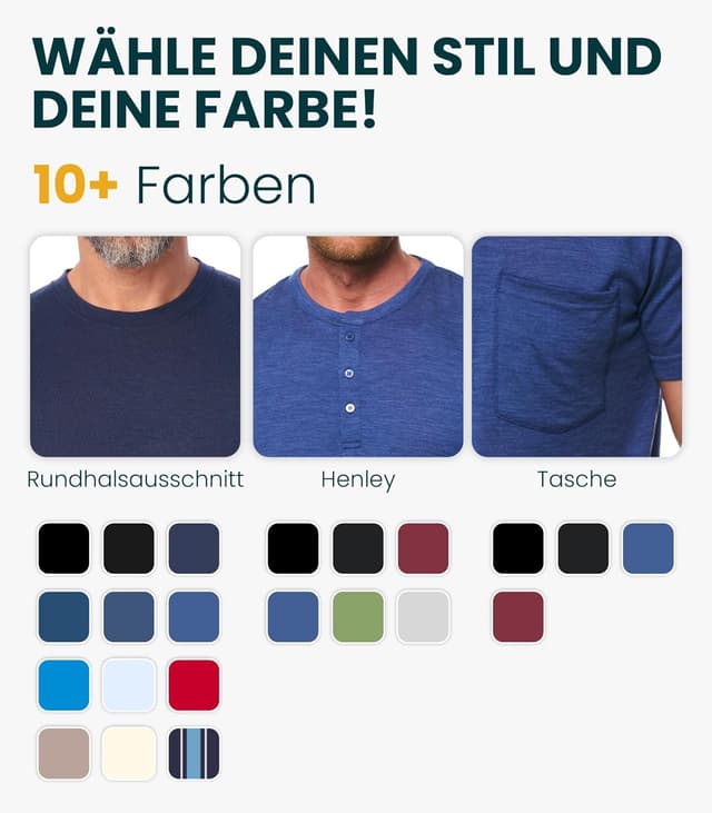 Thumbnail 2 de Merino Shirt Herren 100% Wolle