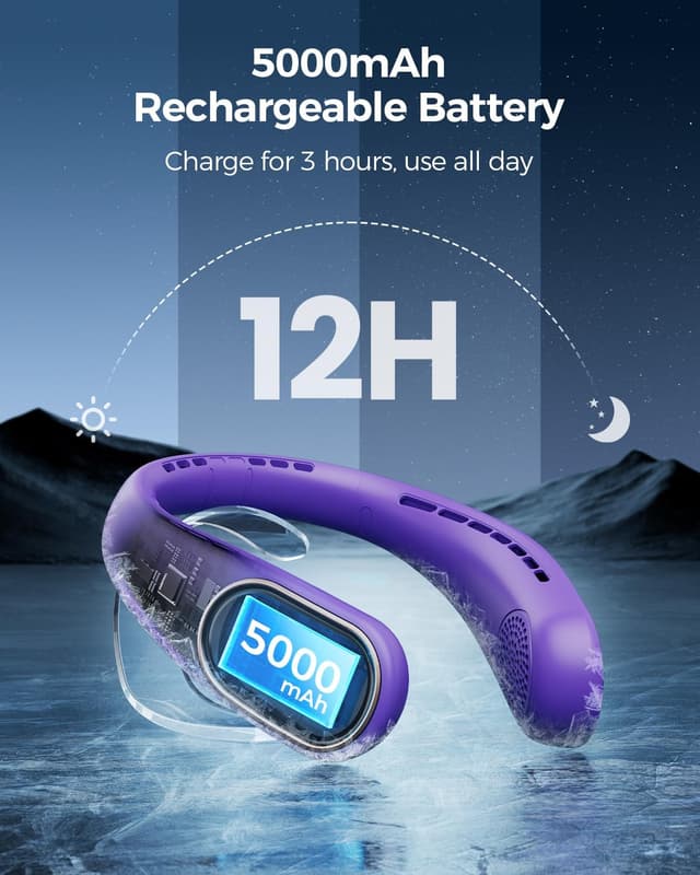 Detalle de Bearwind Portable Neck Fan, 5000mAh