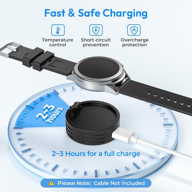 Detalle de Ruxely USB-C charging adapter & dock for Garmin watches (Type C cable holder)