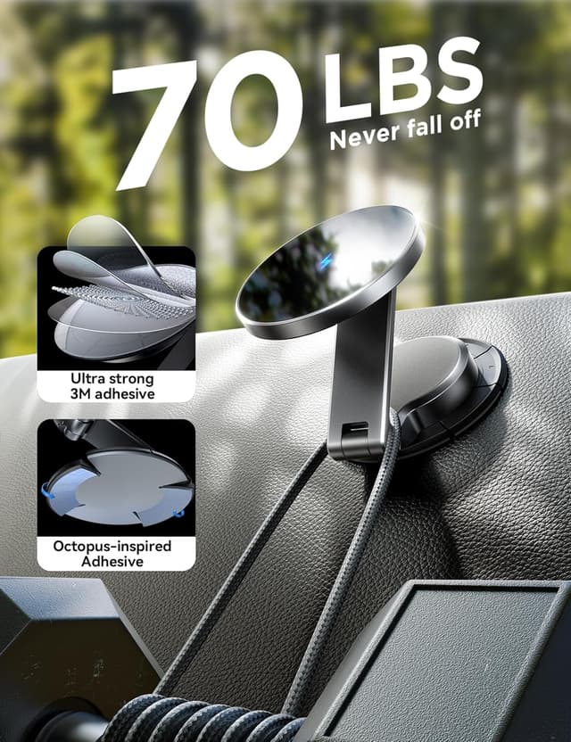 Detalle de JOYROOM 15W MagSafe Car Mount Charger