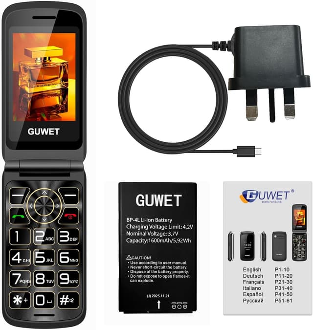 Thumbnail 6 de Guwet 2G Big Button Flip Phone