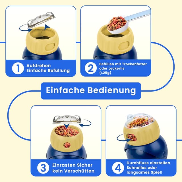 Detalle de FuntasticFinds Intelligenzspielzeug für Katzen mit verstellbarem Leckerli-Spender