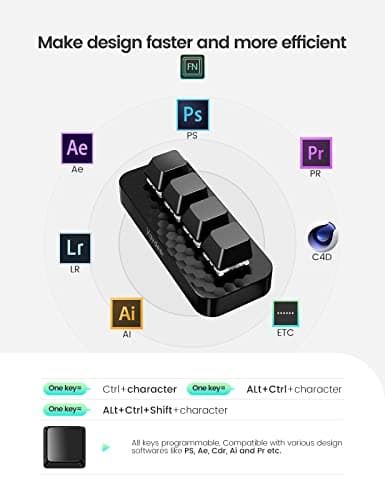 Detalle 2 de VAYDEER teclado macro con 4 teclas NKRO