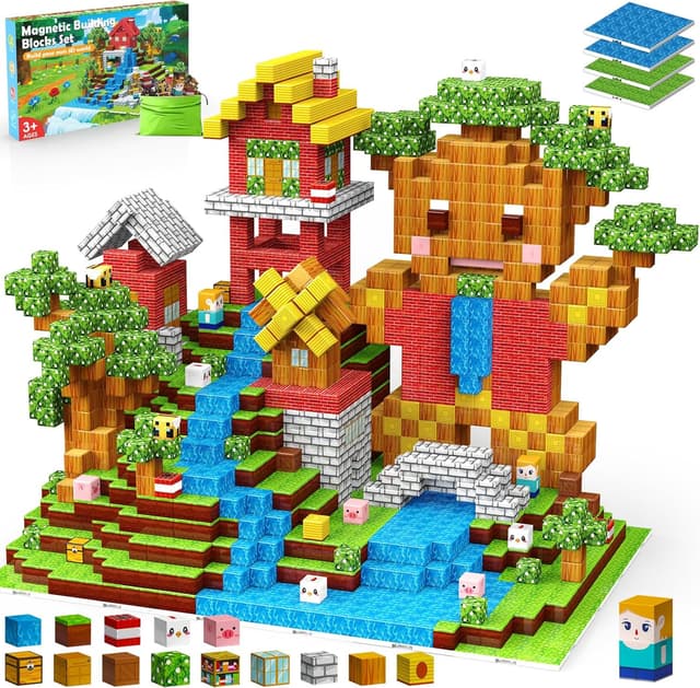 Detalle de Wootoyz 100-piece magnetic building blocks for ages 3–6 🧩