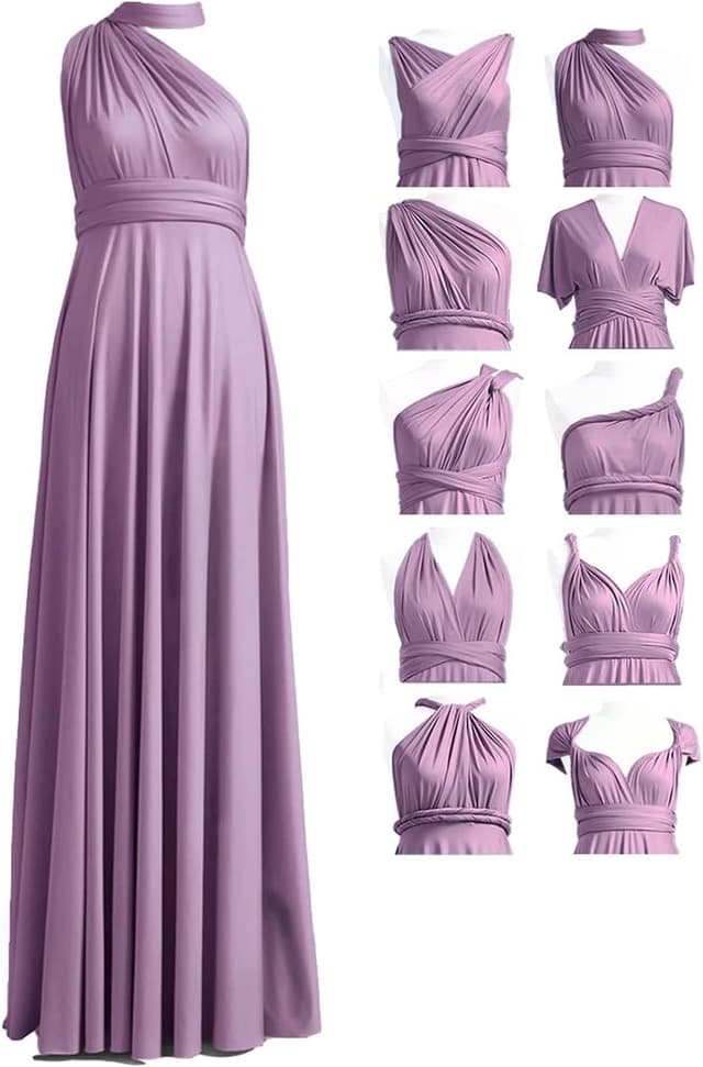 Thumbnail 3 de 72styles Infinity Kleid Bandeau Brautjungfern Mehrweg Langtur Twist Wickelkleid