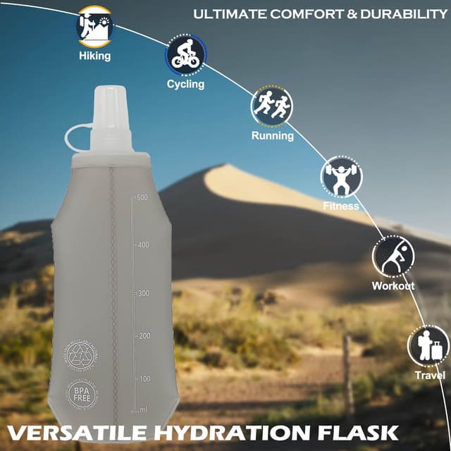 Detalle 2 de EGOO 2x Soft Sports Water Bottle 500ml