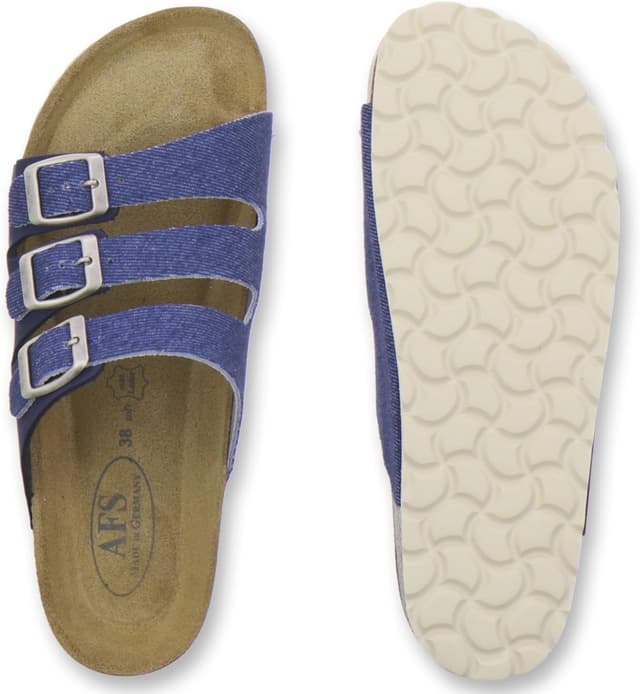 Detalle de AFS-Schuhe 2133 – Pantoufles de sport en cuir pour femme, avec boucle réglable