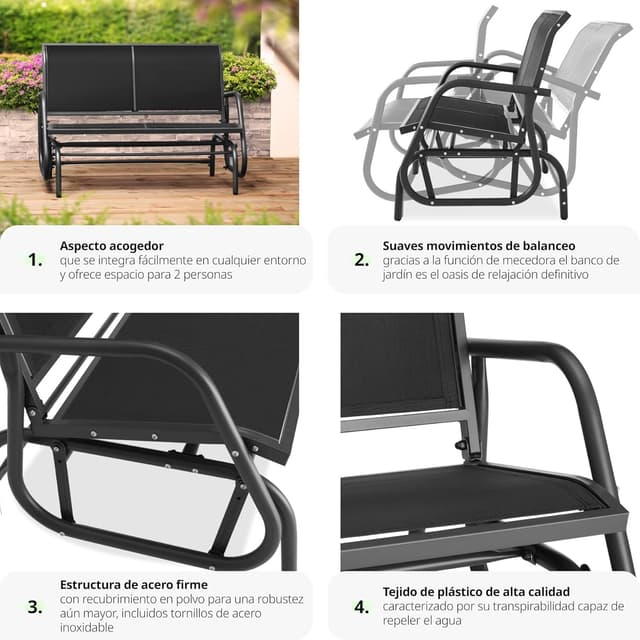 Thumbnail 5 de TecTake® Balancín Banco Exterior Negro