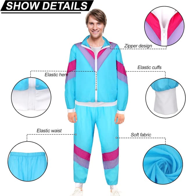 Thumbnail 2 de YADODO 90er 80er Jahre Outfit Trainingsanzug L