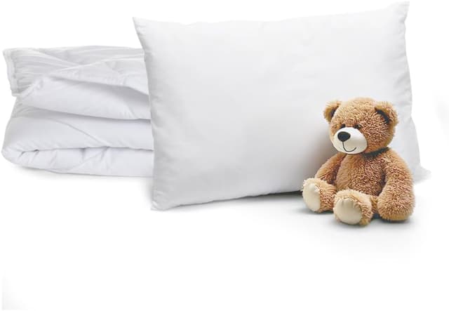 Detalle 1 de Bleu Câlin Pack Bébé Couette légère 75 x 120 cm + Oreiller moelleux 40 x 60 cm (lit bébé 60 x 120 cm), lavable à 95°C, certifié Oeko-Tex