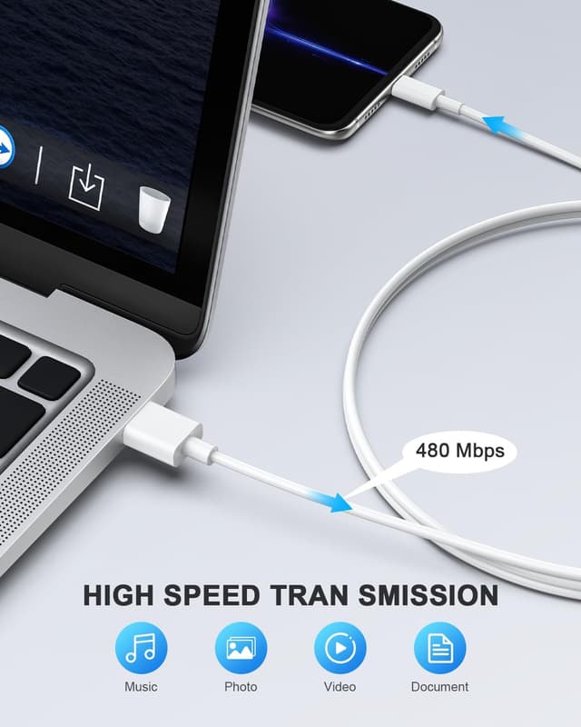 Detalle 2 de Jippofu 120W USB-C Ladekabel 2 m