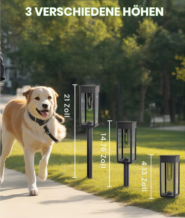 Detalle de BITPOTT Solarlampen für Außen Garten – 6er-Set IP65, warmweißes Licht für Terrasse & Wege