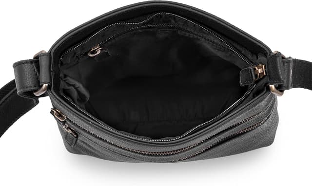 Thumbnail 6 de LEARICHI Schwarze Leder-Umhängetasche 9x2x10